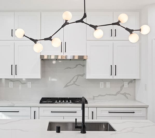 All White Kitchen Remodel with Black Accents Elk Grove CA 95624